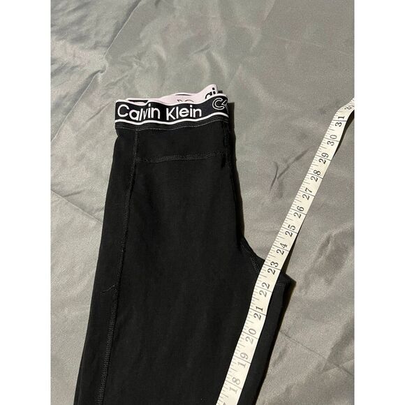 Calvin Klein Performance‎ Stretch Pants Womens Size Small Black White Logo - Picture 10 of 11